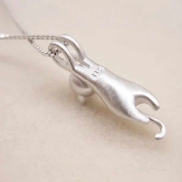 Silver Cat Pendant Necklace Jewelry Lenas Jewelry Emporium