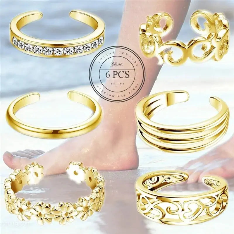 6 Piece Summer Beach Foot Jewelry Lenas Jewelry Emporium