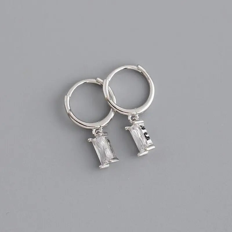 2PC Stainless Steel Little Huggies Hoop Earrings for Women Tiny Crystal Zirconia Pendant Cartilage Earrings Piercing Jewelry