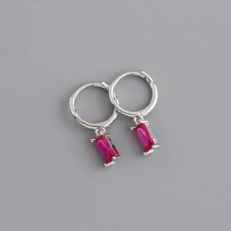 2PC Stainless Steel Little Huggies Hoop Earrings for Women Tiny Crystal Zirconia Pendant Cartilage Earrings Piercing Jewelry